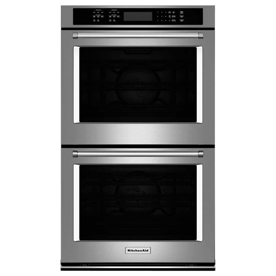 KitchenAid 30 in. Double Electric Wall Oven Self-Cleaning with Convection in Stainless Steel