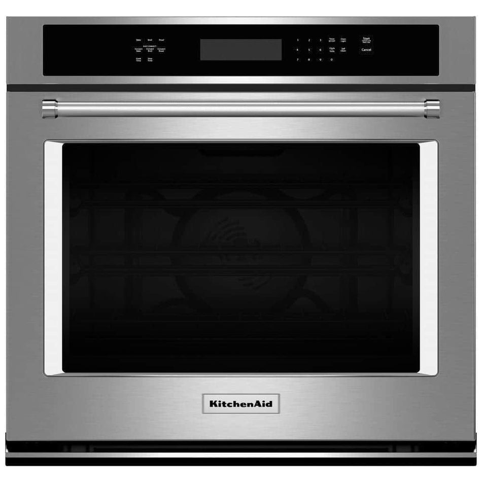 KitchenAid 30 in. Single Electric Wall Oven Self-Cleaning with Convection in Stainless Steel