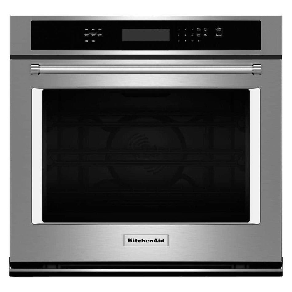 KitchenAid 27 in. Single Electric Wall Oven Self-Cleaning with Convection in Stainless Steel