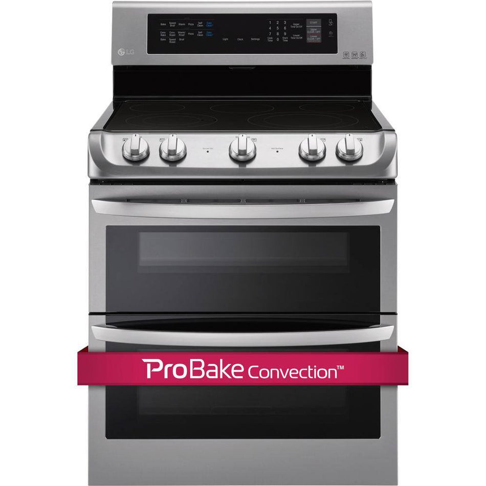 LG 7.3 cu. ft. Double Oven Electric Range with ProBake Convection, Self Clean and EasyClean in Stainless Steel