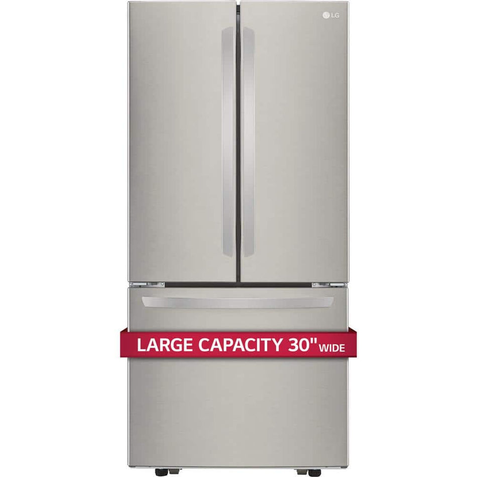LG 30 in. W 22 cu. ft. French Door Refrigerator with Ice Maker in Stainless Steel