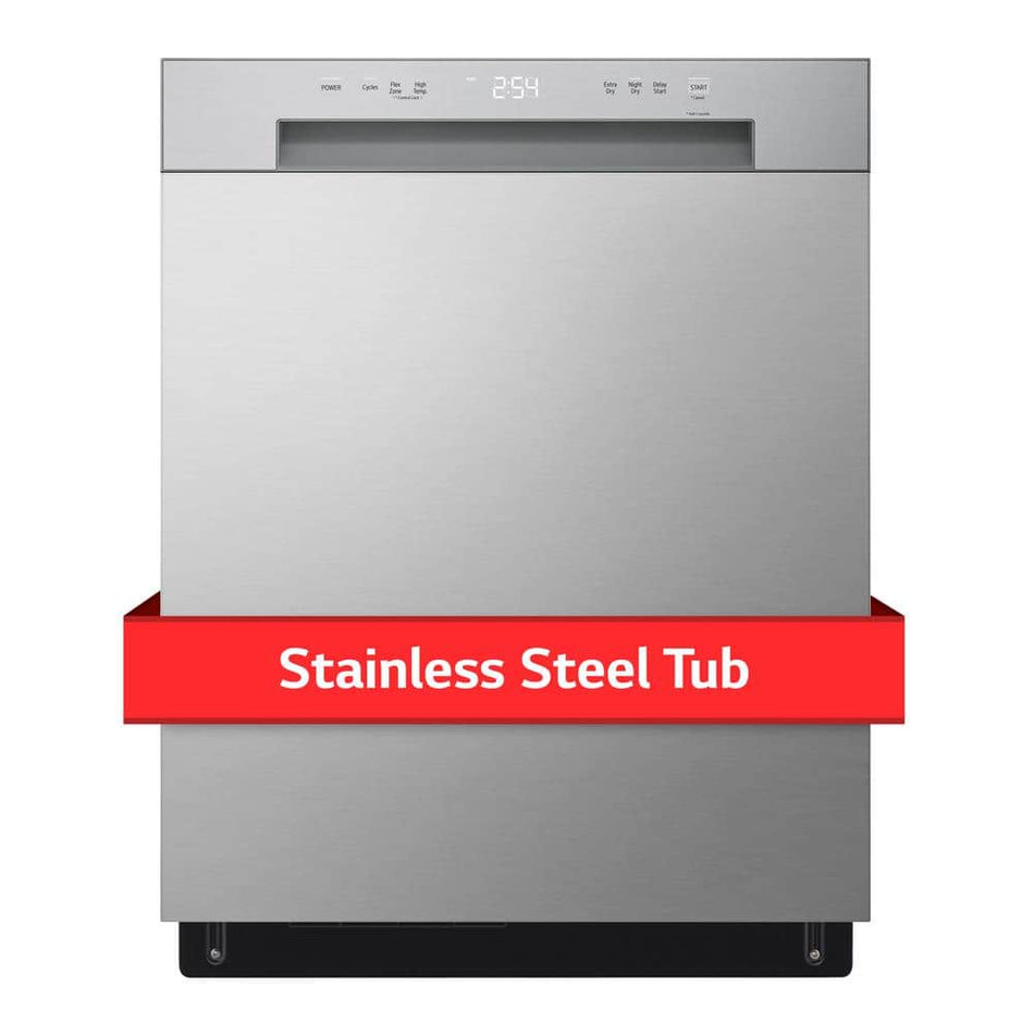 LG 24 in. Stainless Look Front Control Dishwasher with Stainless Steel Tub and SenseClean