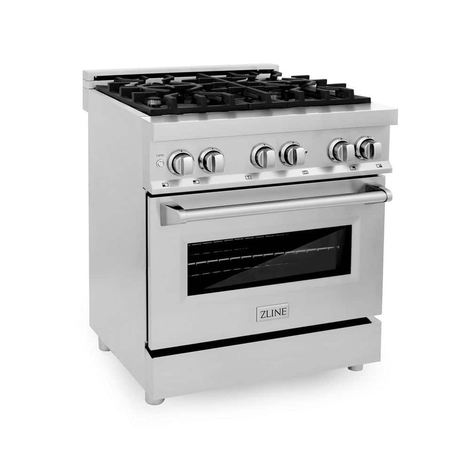 ZLINE Kitchen and Bath 30 in. 4 Burner Dual Fuel Range in Stainless Steel