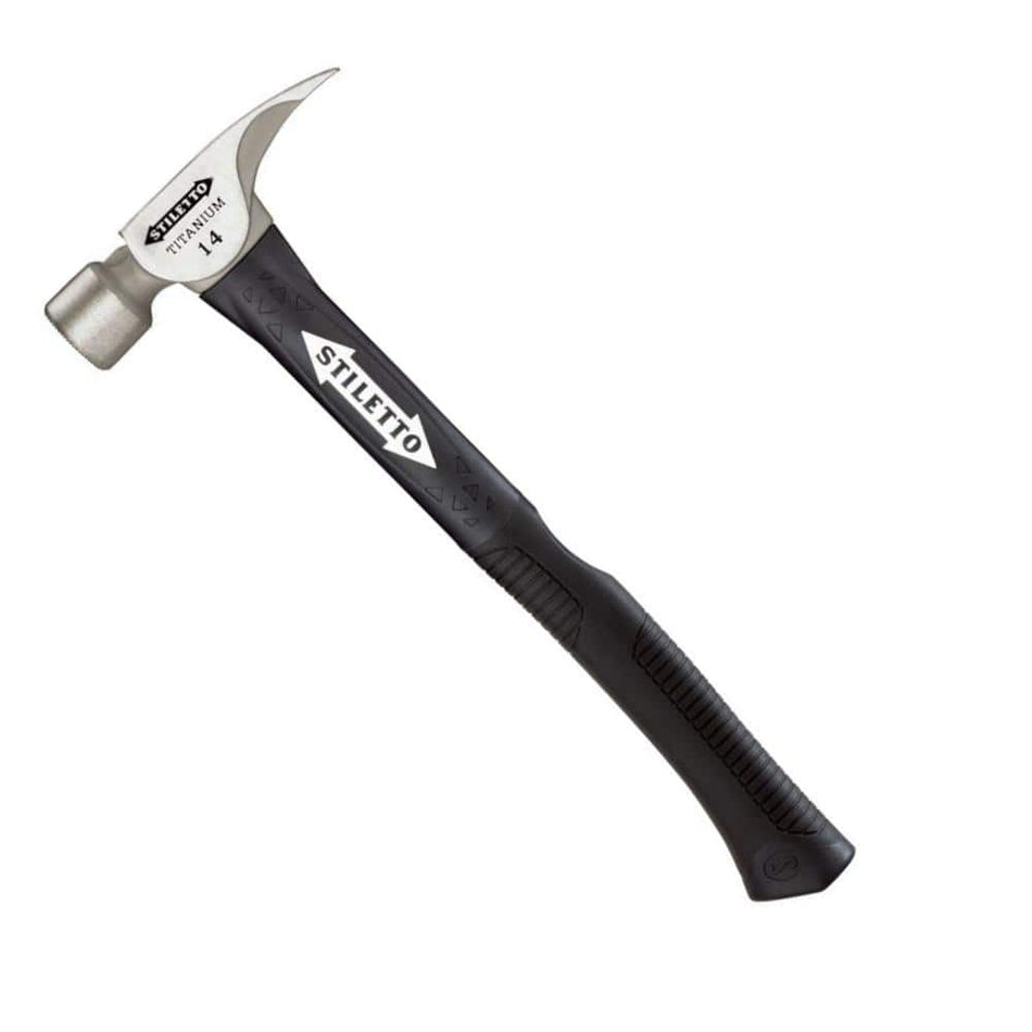 Stiletto 14 oz. Titanium Milled Face Hammer with 16 in. Curved Poly/FG Handle