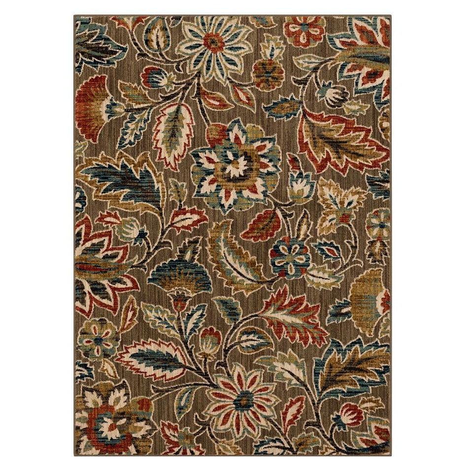 Home Decorators Collection Elyse Taupe 5 ft. x 7 ft. Floral Area Rug