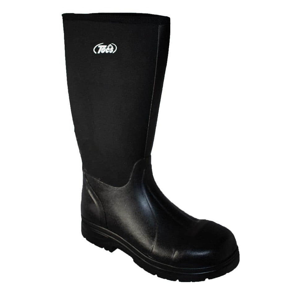 Tecs Men's 16 in. Cement Rubber Boots -Steel Toe - Black - Size 8(M)