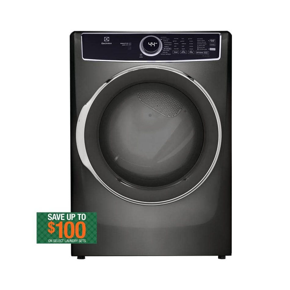 Electrolux 8.0 Cu. Ft Front Load Perfect Steam Electric Dryer with LuxCare Dry and Instant Refresh in Titanium