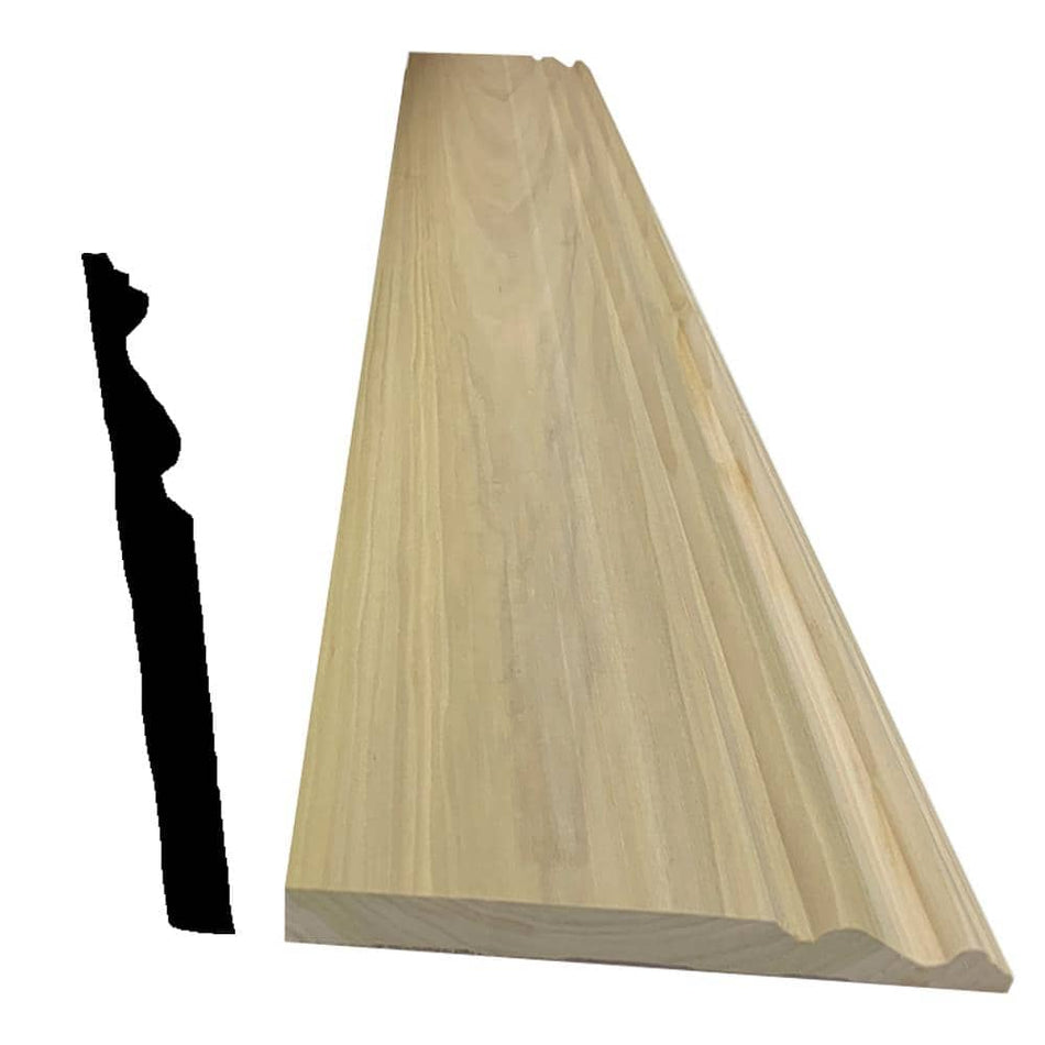 Swaner Hardwood 11/16 in. x 7-3/16 in. x 8 ft. Poplar Base Moulding (2-Pack)