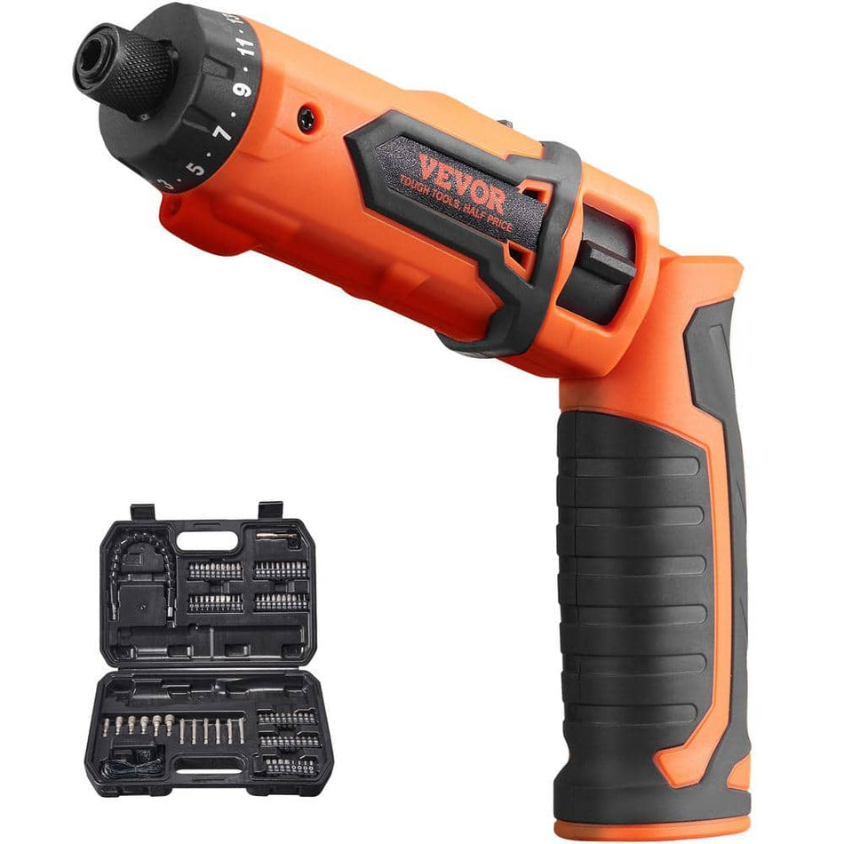 VEVOR Cordless Screwdriver Set, 4V 7Nm Electric Screwdriver Rechargeable Set with 11 Accessory Kit and Charging Cable