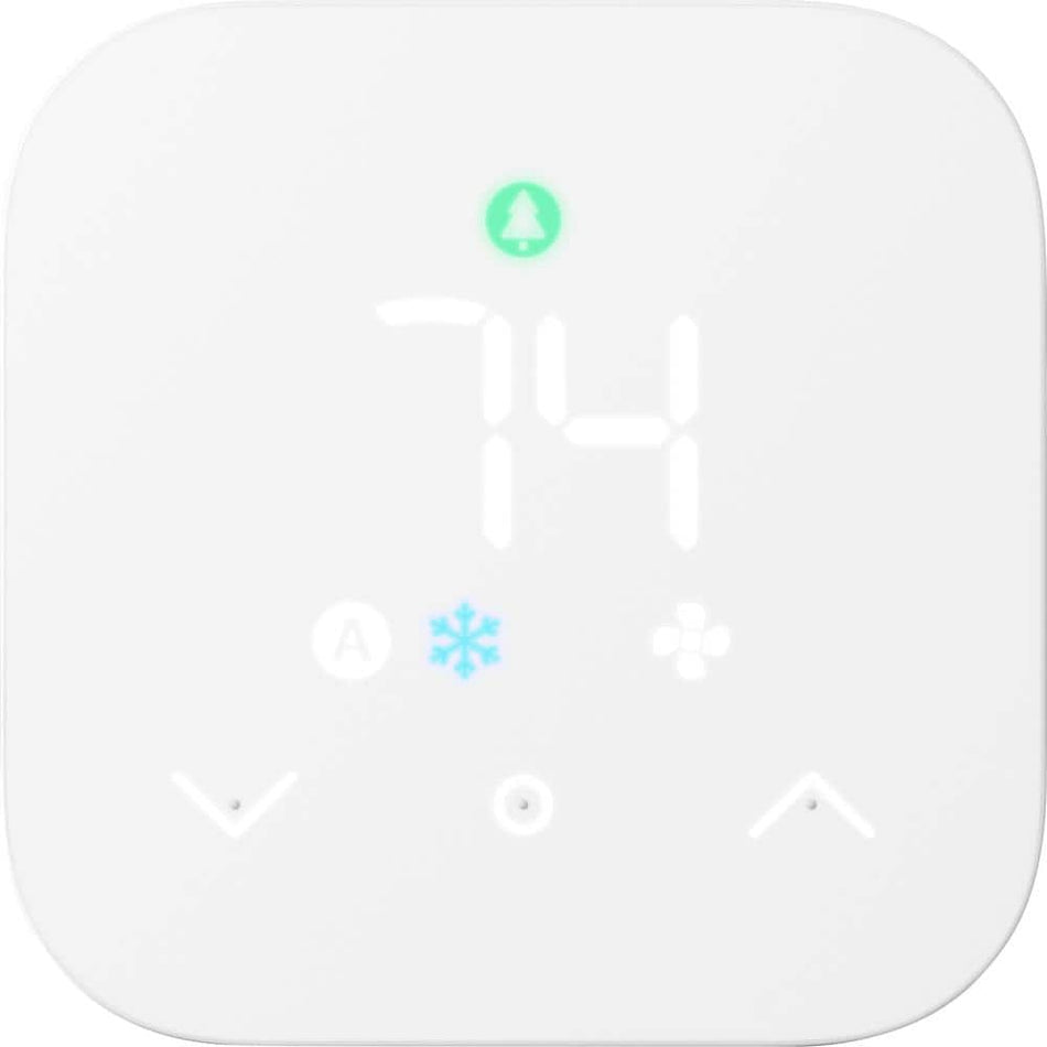 Amazon Smart Thermostat, Programmable Wi-Fi Thermostat Works with Alexa White