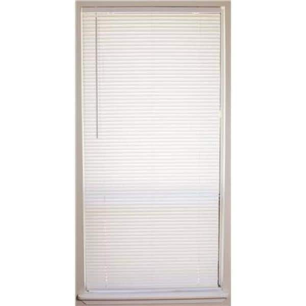 Designer's Touch White Cordless Light Filtering Vinyl Mini Blind with 1 in. Slats 72 in. W x 64 in. L