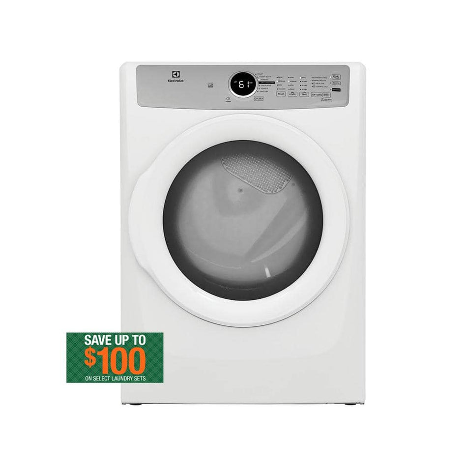 Electrolux 8 cu. ft. Electric Dryer Front Load in White