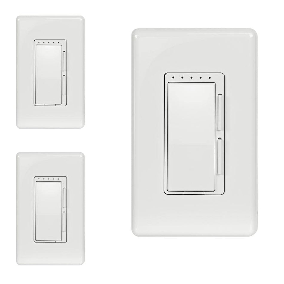 Feit Electric Smart Home Wi-Fi Connected Wireless Dimmer Switch No Hub Required, Alexa/Google Assistant Compatible, White (3-Pack)