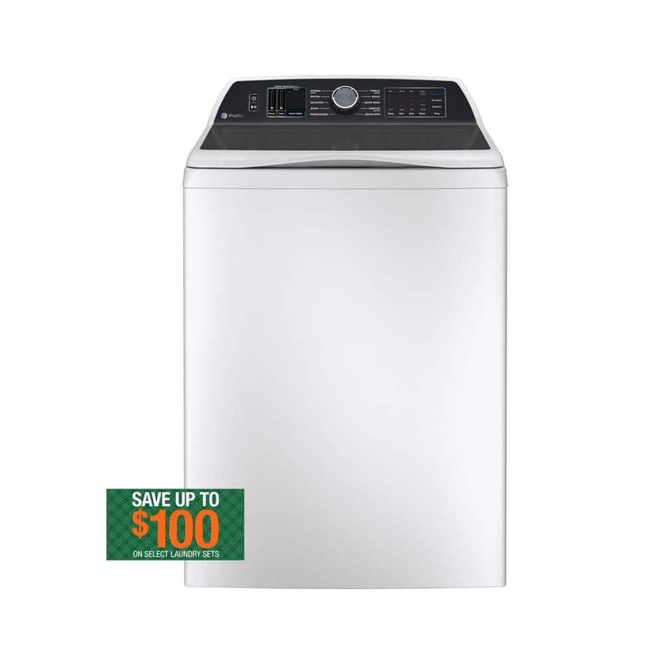 GE Profile Profile 5.3 cu. ft. High-Efficiency Smart Top Load Washer with Quiet Wash Dynamic Balancing Technology in White