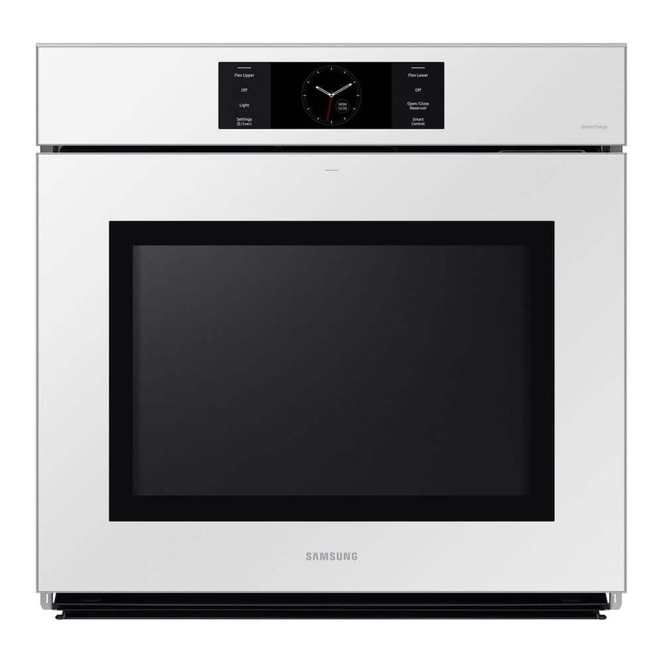 Samsung Bespoke 30" Single Wall Oven with AI Pro Cooking Camera in White Glass