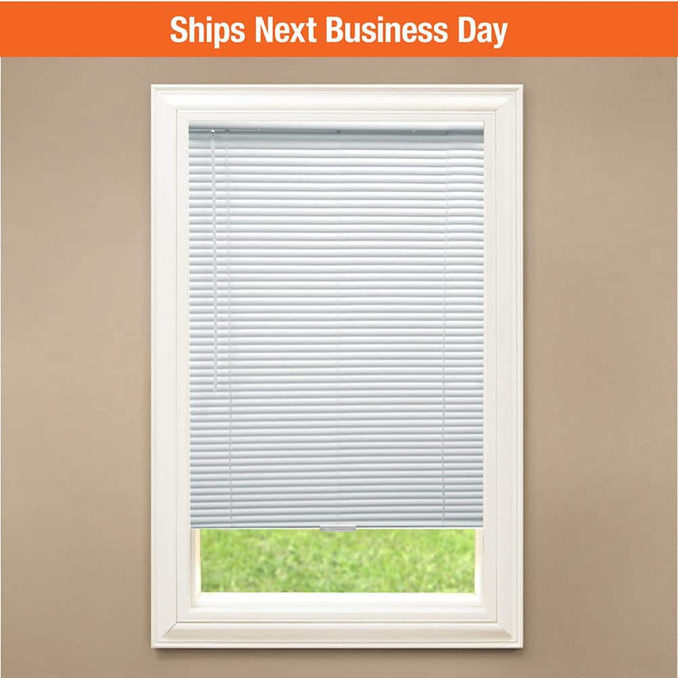 Hampton Bay White Cordless Room Darkening Vinyl Mini Blinds with 1 in. Slats-72 in. W x 48 in. L (Actual Size 71.5 in. W x 48 in. L)