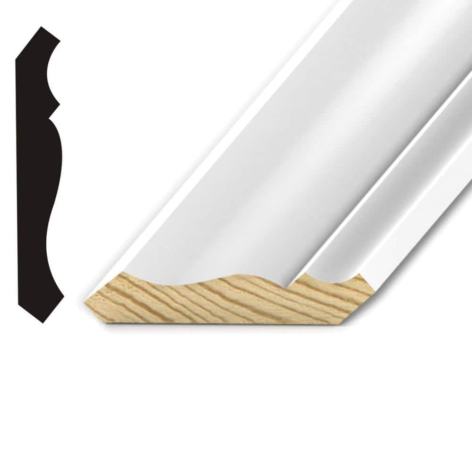 Kelleher 5/8 in. x 3-5/8 in. Primed Fingerjoint Pine Crown Moulding