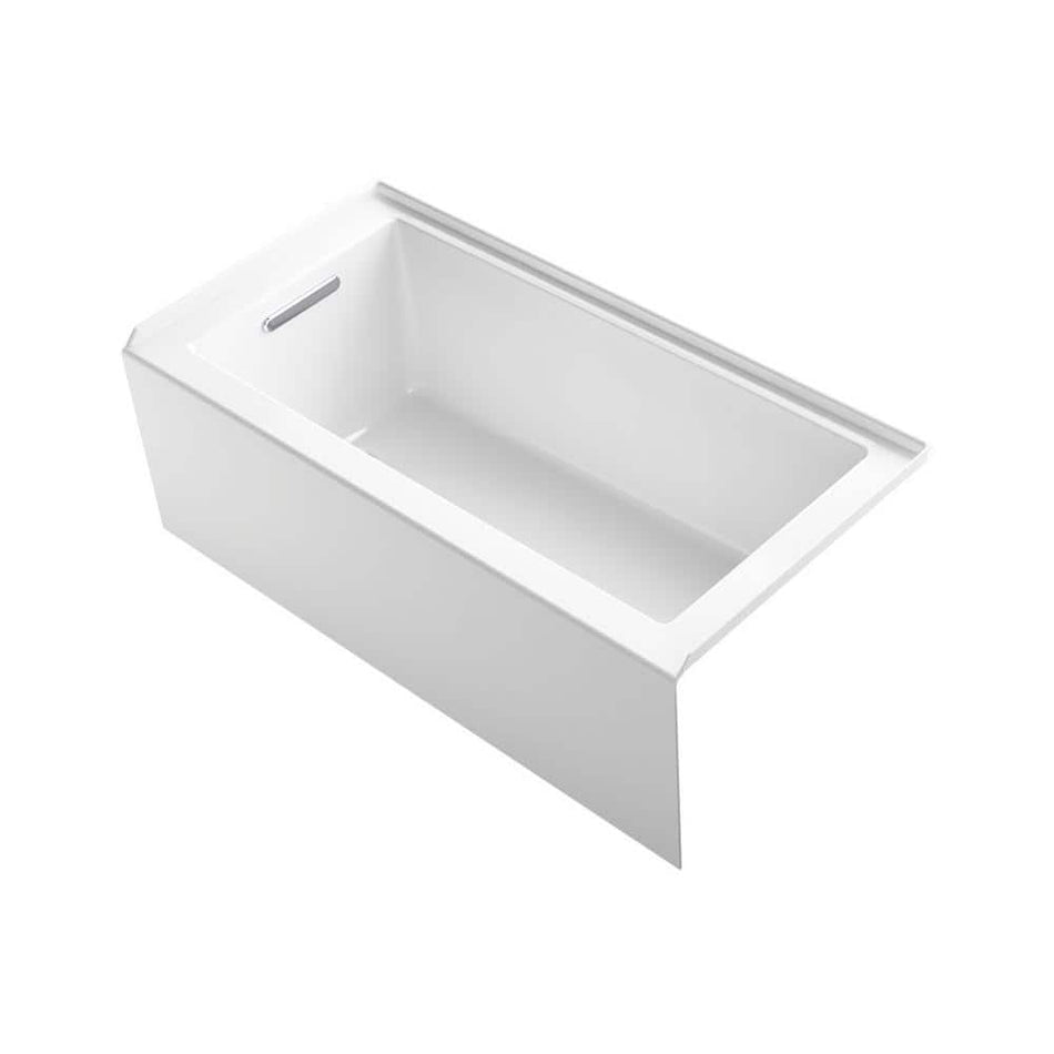 KOHLER Underscore 60 in. x 30 in. Soaking Bathtub with Left-Hand Drain in White