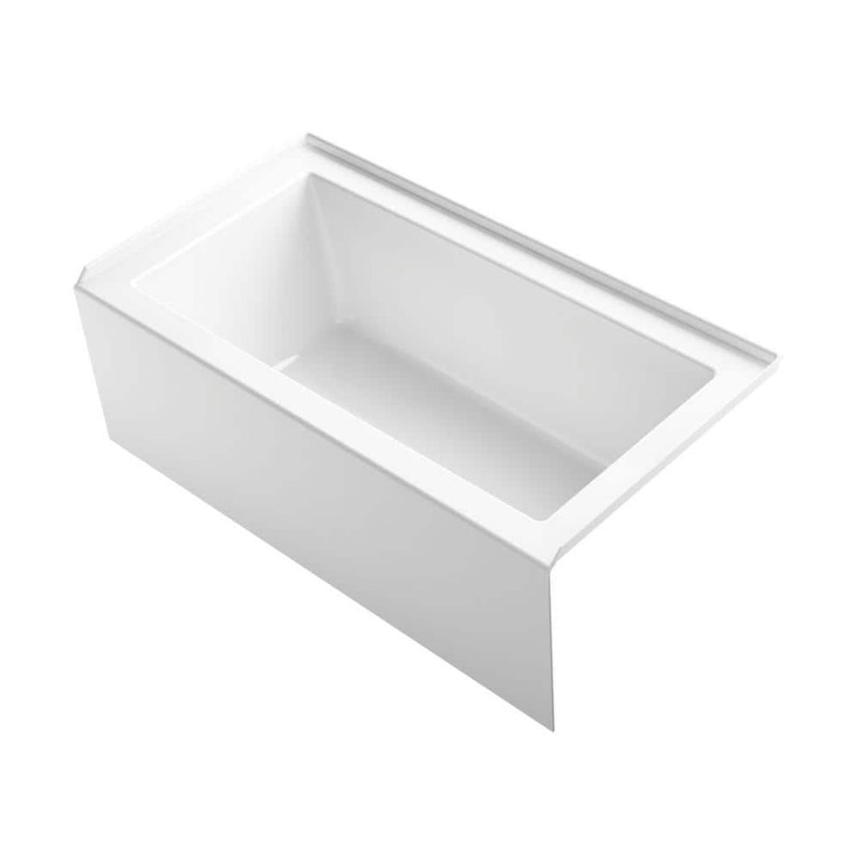 KOHLER Underscore 60 in. x 32 in. Soaking Bathtub with Right-Hand Drain in White