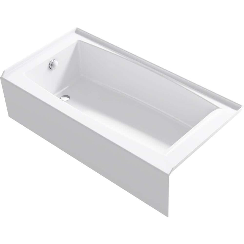 KOHLER Elmbrook 60 in. x 30.25 in. Soaking Bathtub with Left-Hand Drain in White