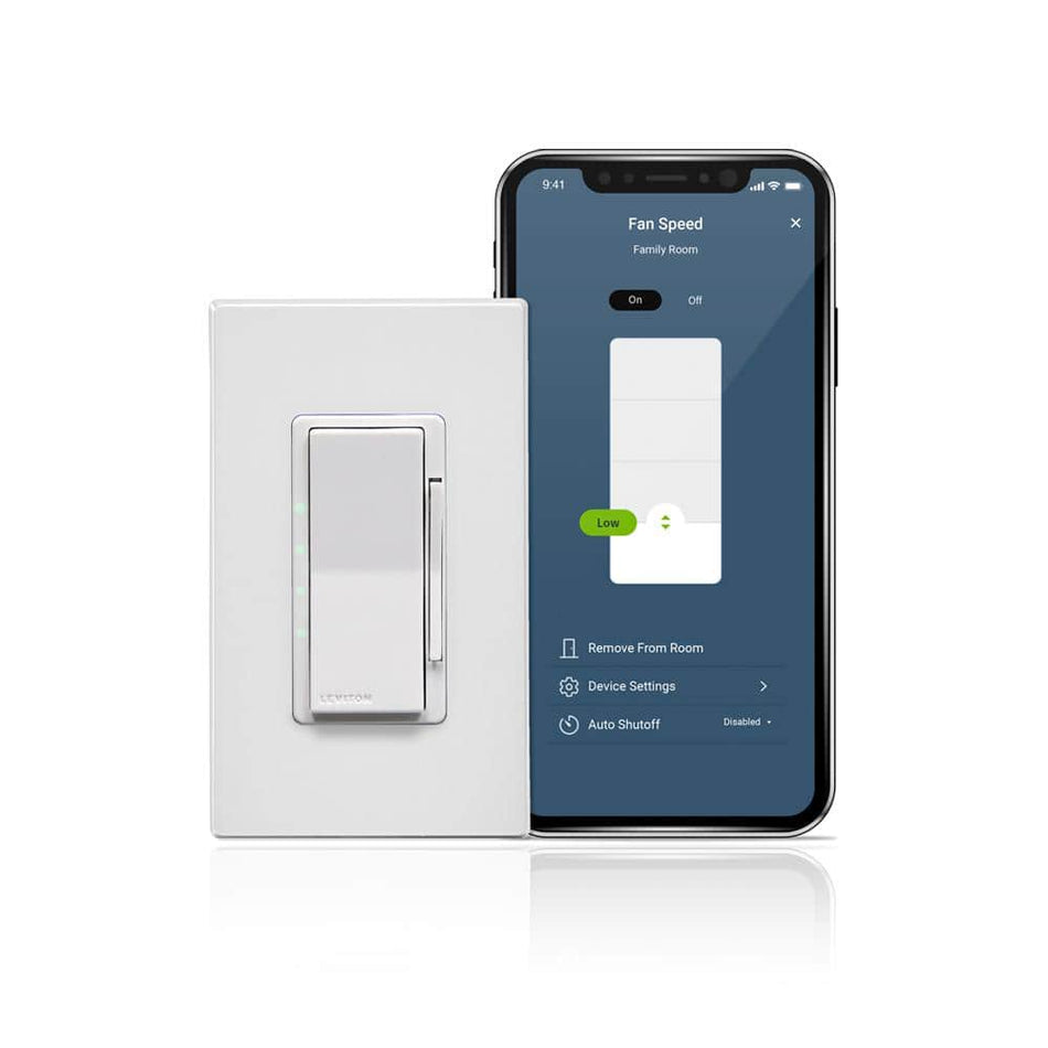 Leviton Decora Smart 2nd Gen Wi-Fi Fan Controller, White