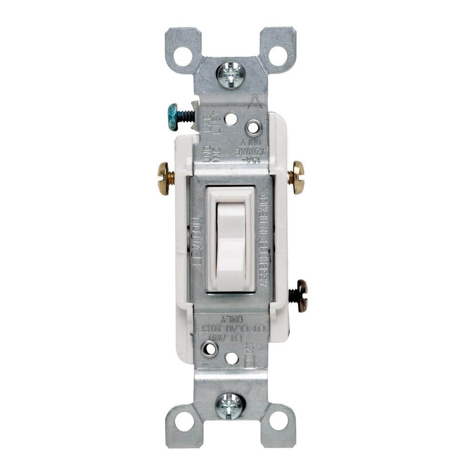 Leviton 15 Amp 3-Way Toggle Switch, White