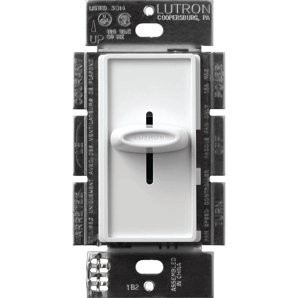 Lutron Skylark Fan Control, 3-Speed, 1.5-Amp/Single-Pole, White (SFSQ-FH-WH)