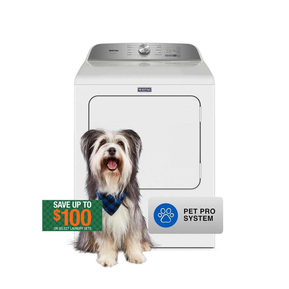 Maytag 7.0 cu. ft. Vented Pet Pro Electric Dryer in White
