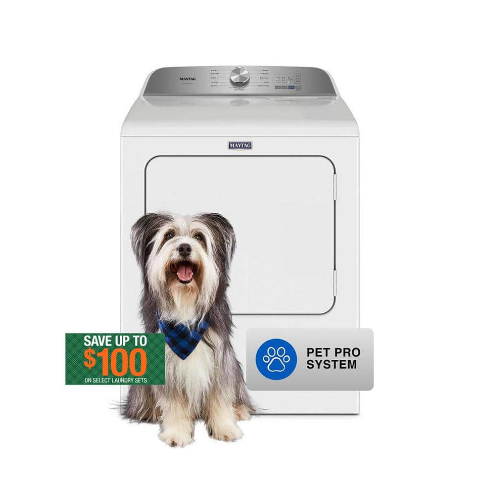 Maytag 7.0 cu. ft. Vented Pet Pro Gas Dryer in White