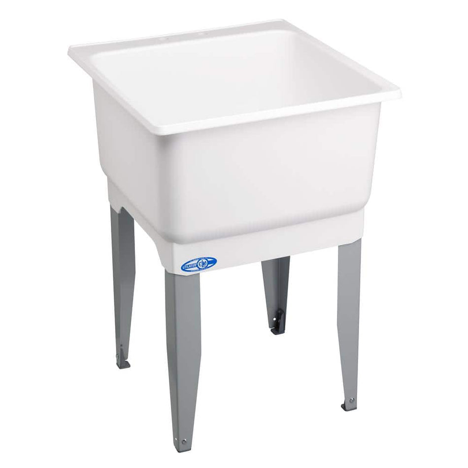 MUSTEE Utilatub 20 Gallon 23 in. x 25 in. Freestanding Laundry/Utility Sink in white