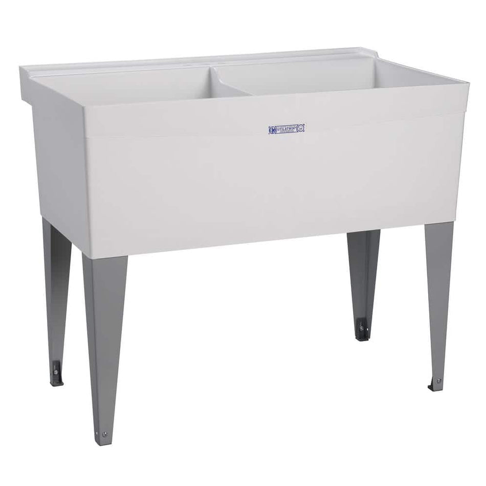 MUSTEE Utilatub 40 in. x 24 in. x 33 in. Thermoplastic Floor Mount Utility Tub in White