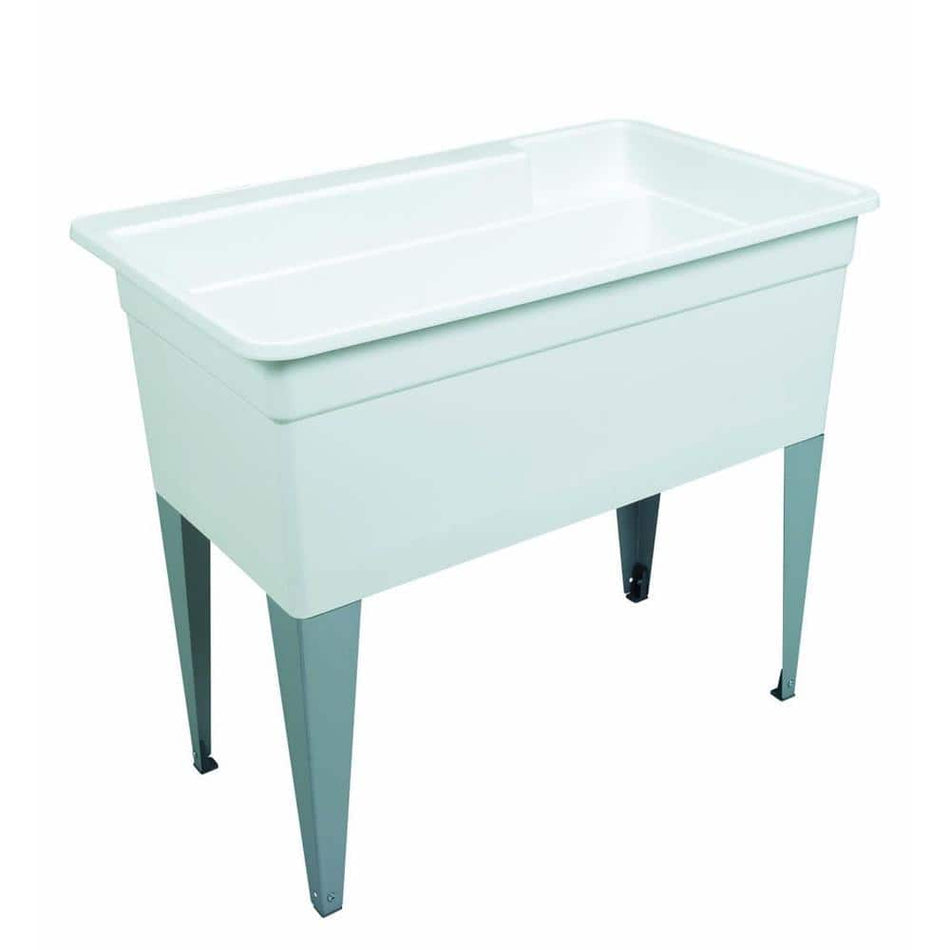 MUSTEE BigTub 40 in. x 24 in. x 33 in. Polypropylene Floor Mount Utility Tub in White