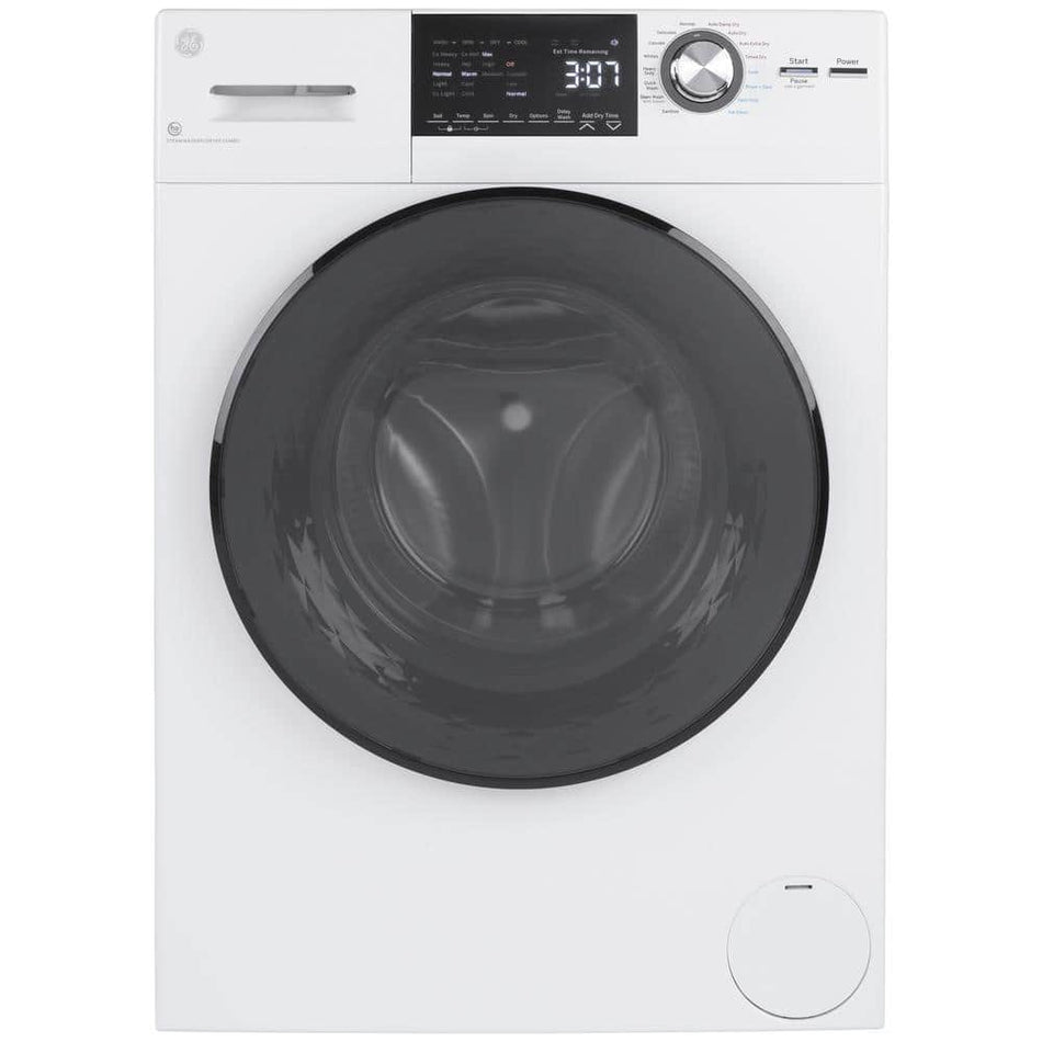 GE 2.4 cu. ft. Compact White 120-Volt Ventless Electric All-in-One Washer Dryer Combo