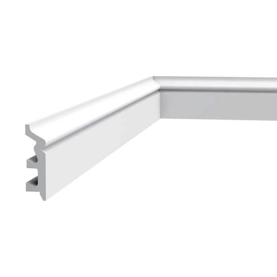 ORAC DECOR 7/8 in. D x 3-1/8 in. W x 78-3/4 in. L Primed White High Impact Polystyrene Baseboard Moulding (20-Pack)