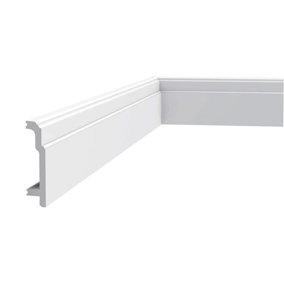 ORAC DECOR 1 in. D x 4-1/4 in. W x 78-3/4 in. L Primed White High Impact Polystyrene Baseboard Moulding (14-Pack)