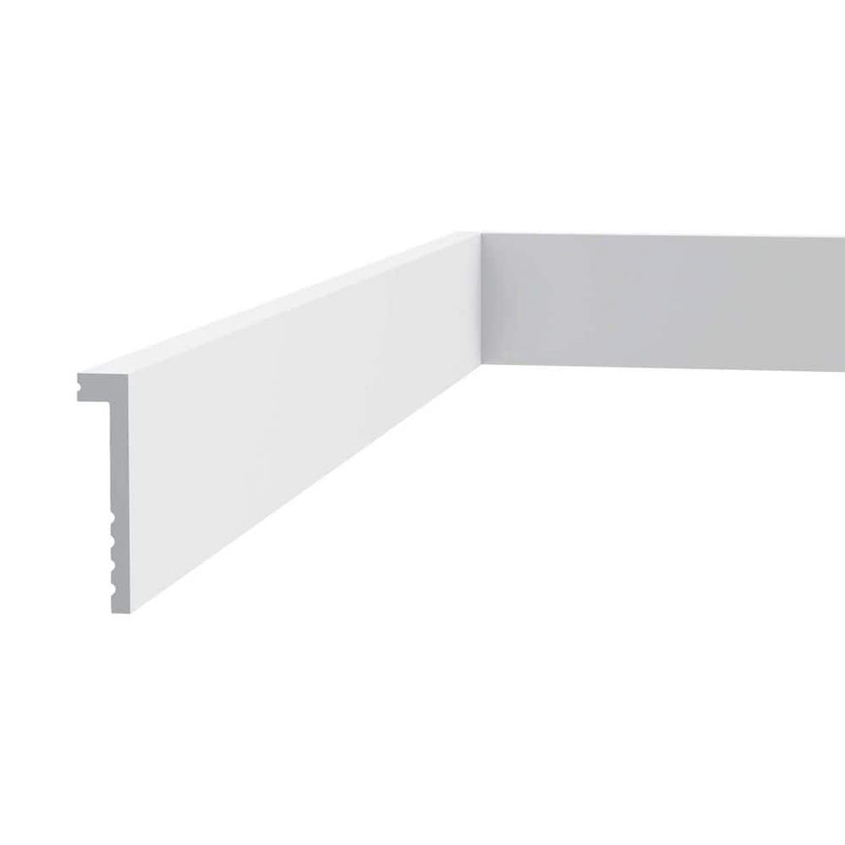 ORAC DECOR 7/8 in. D x 4 in. W x 78-3/4 in. L Primed White High Impact Polystyrene Baseboard Moulding (3-Pack)