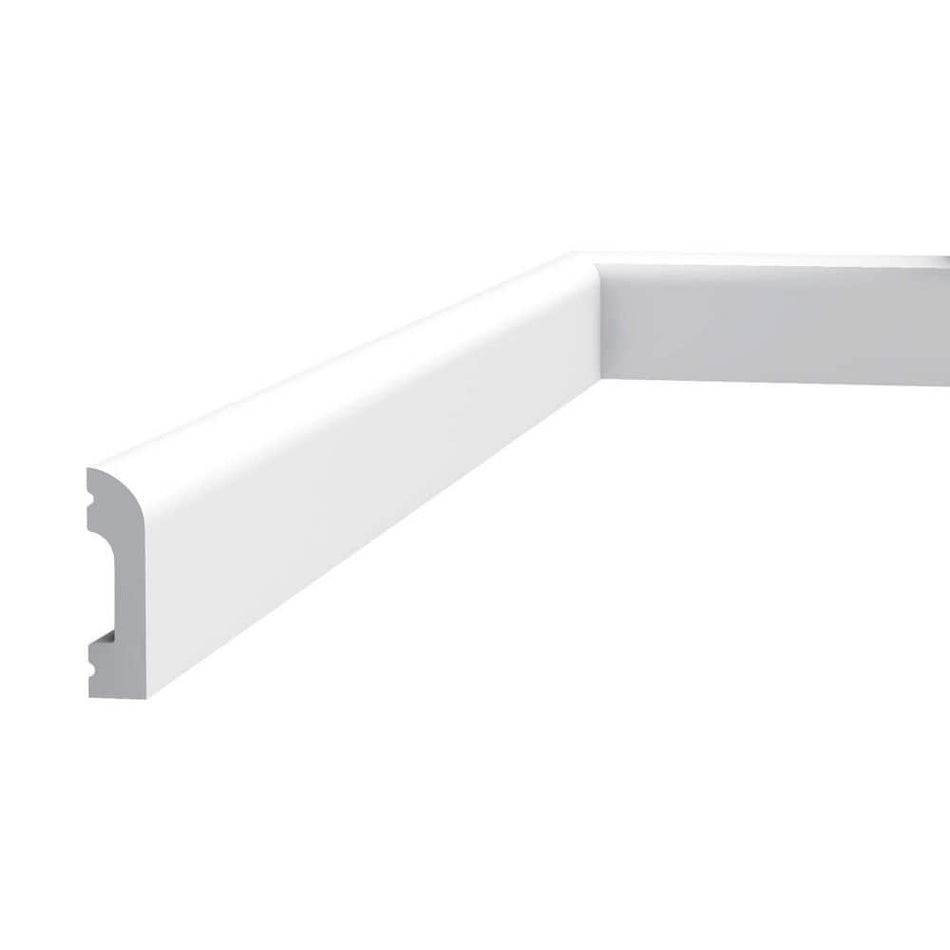 ORAC DECOR 1/2 in. D x 2 in. W x 78-3/4 in. L Primed White High Impact Polystyrene Baseboard Moulding (21-Pack)