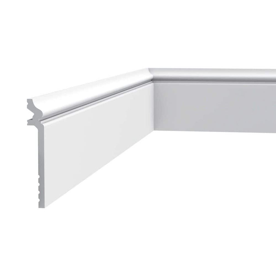 ORAC DECOR 7/8 in. D x 5-1/2 in. W x 78-3/4 in. L Primed White High Impact Polystyrene Baseboard Moulding (2-Pack)