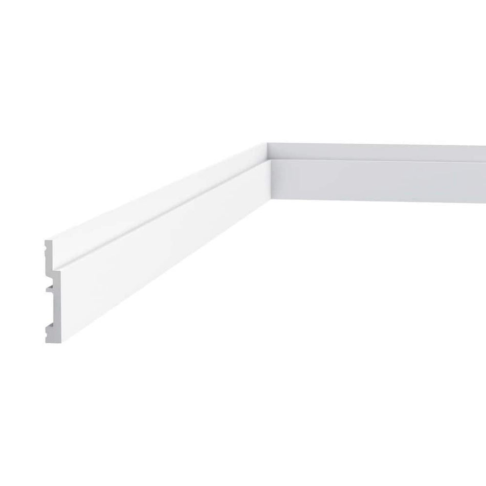 ORAC DECOR 1/2 in. D x 3 in. W x 78-3/4 in. L Primed White High Impact Polystyrene Baseboard Moulding (34-Pack)