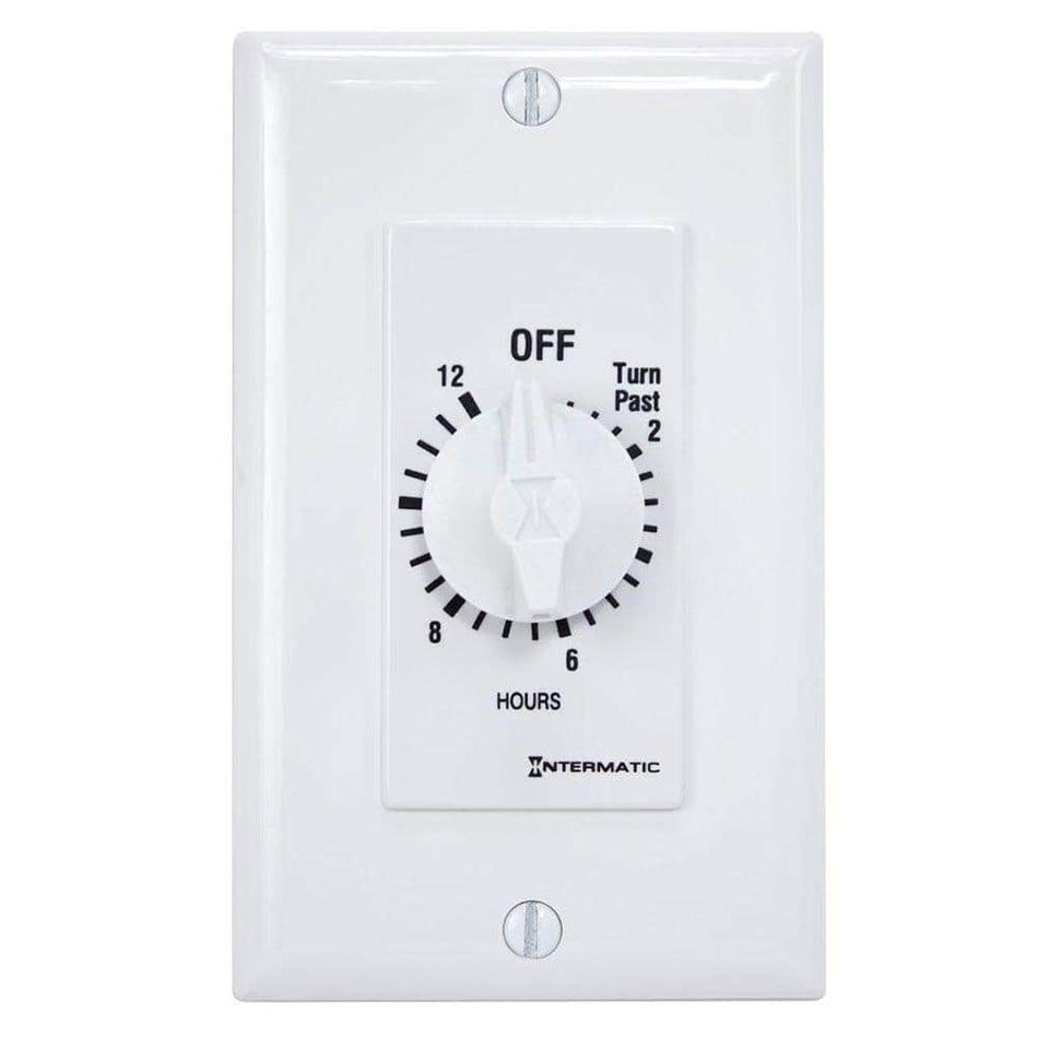 Intermatic 20 Amp 12-Hour Spring Wound In-Wall Timer, White