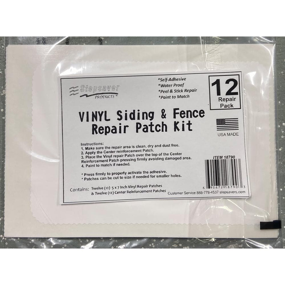 Stepsaver PRODUCTS (12) 5 in. x 7 in. Vinyl Siding & Fence Repair Patch Kit