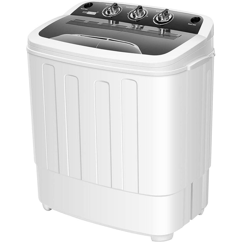 VIVOHOME Twin Tub 23.2 in. 0.78/0.42 cu. ft. Mini Portable Top Load Washing Machine with Drain Hose in White