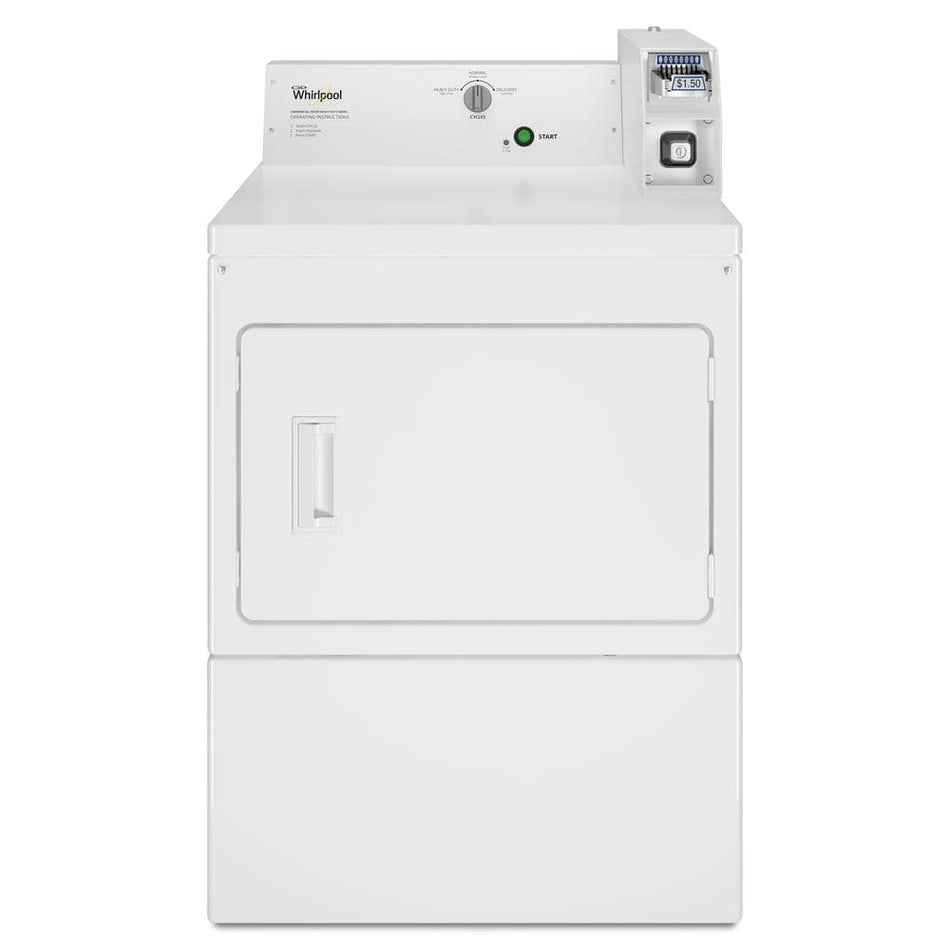 Whirlpool 7.4 cu. ft. 240-Volt White Commercial Electric Vented Dryer Coin Operated