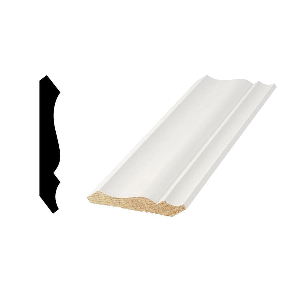 Woodgrain Millwork WM 49 9/16 in. x 3-5/8 in. x 192 in. Primed Finger-Jointed Crown Moulding