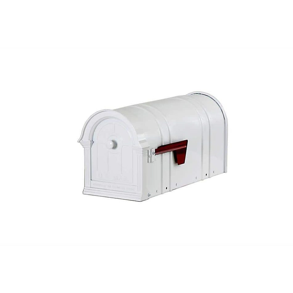 Postal PRO Manchester Steel and Aluminum White Post Mount Mailbox