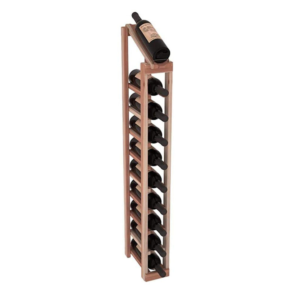 WINE RACKS AMERICA Natural Unstained Redwood 10-Bottle 1-Column 10-Row Display Top Wine Rack Kit