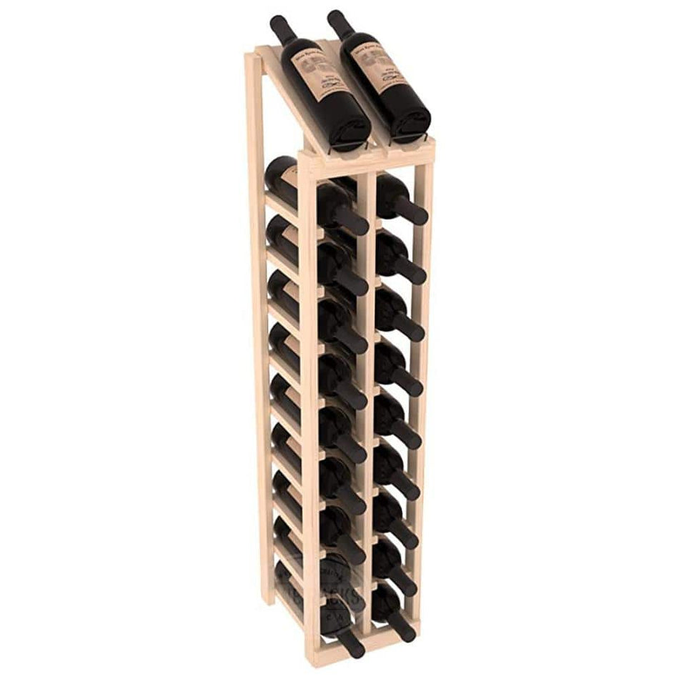 WINE RACKS AMERICA Natural Unstained Pine 20-Bottle 2-Column 10-Row Display Top Wine Rack Kit