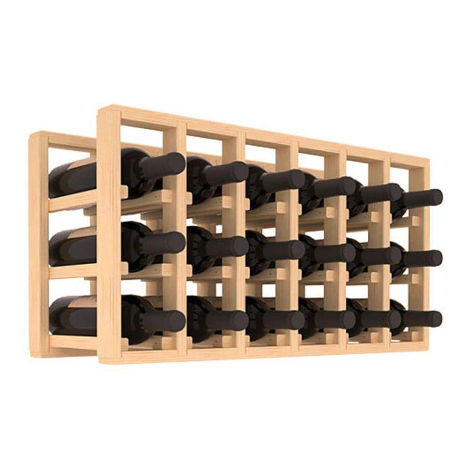 WINE RACKS AMERICA Natural Unstained Pine 18-Bottle 6-Column 3-Row Countertop Wine Rack