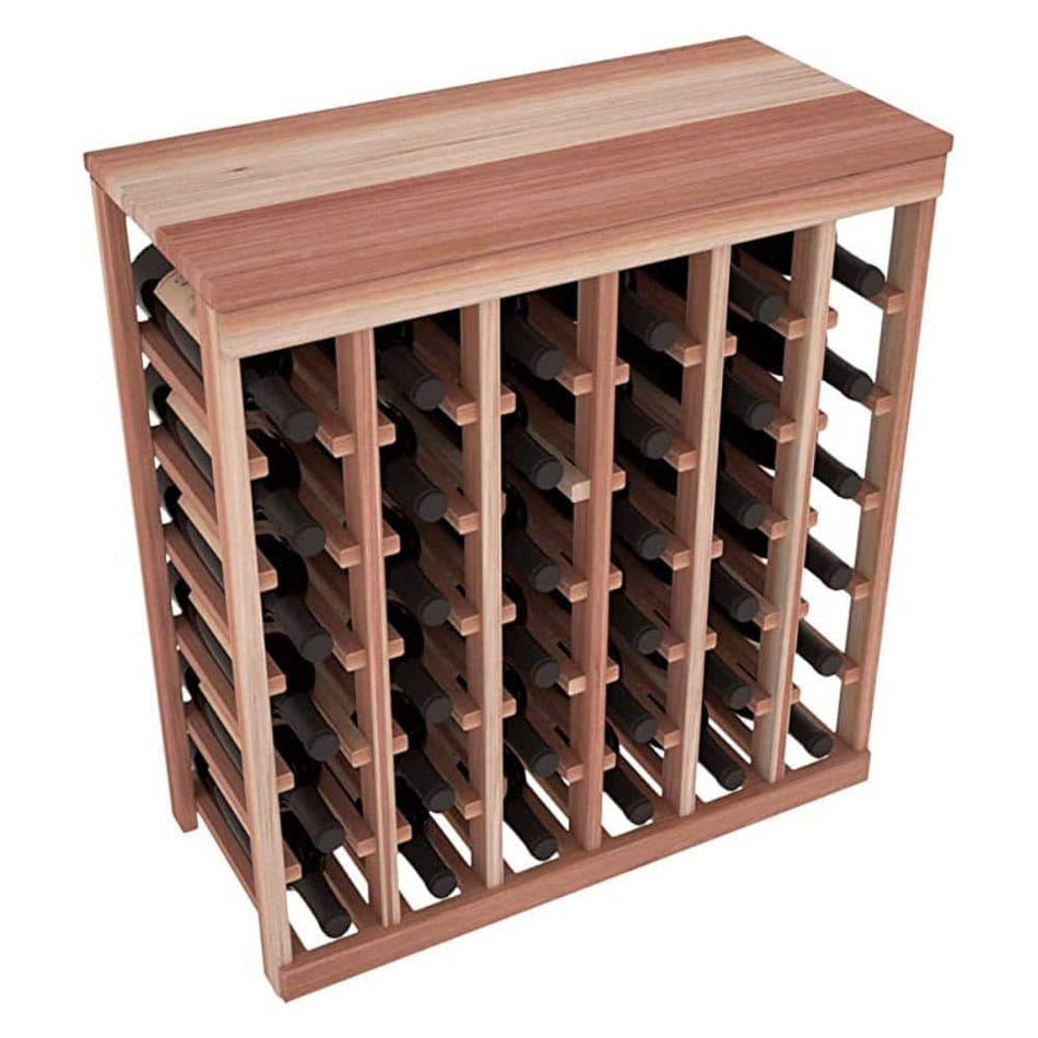 WINE RACKS AMERICA Unstained America Redwood 36-Bottle Table Top Wine Racks