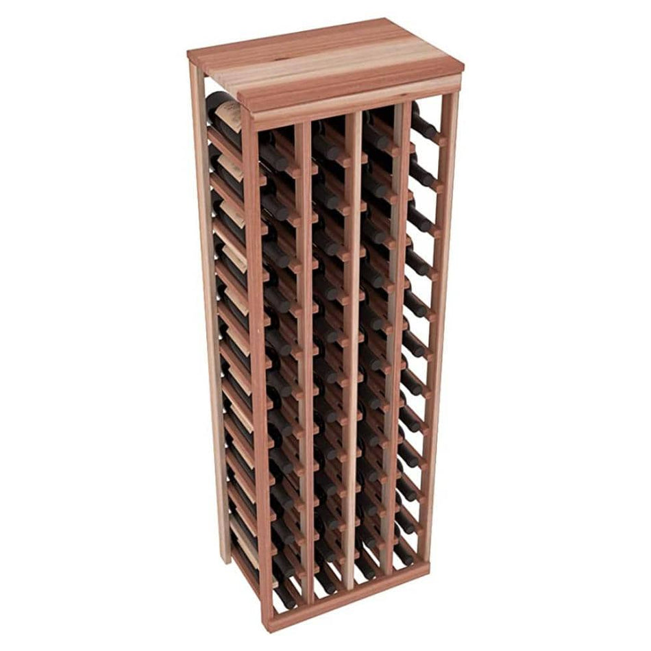 WINE RACKS AMERICA Natural Unstained Redwood 48-Bottle Table Top Wine Rack